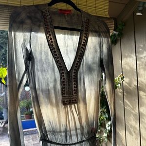 Tunic Embellished Cover Up with Tie